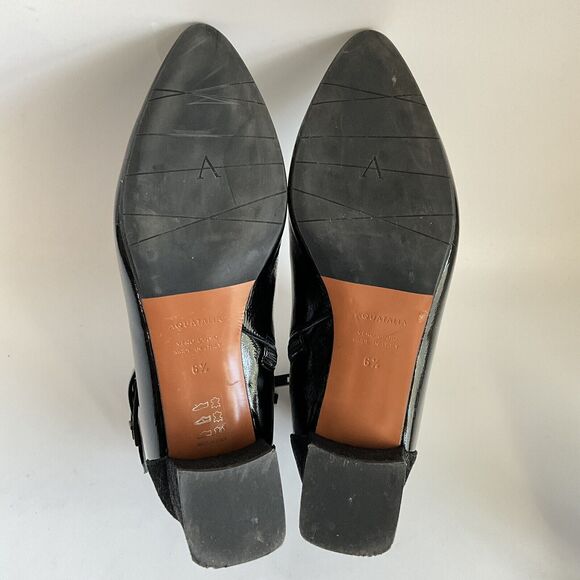 Aquatalia Boots Women Size 6.5M Black Point-toe Patent Leather Ankle Bootie - Picture 9 of 11